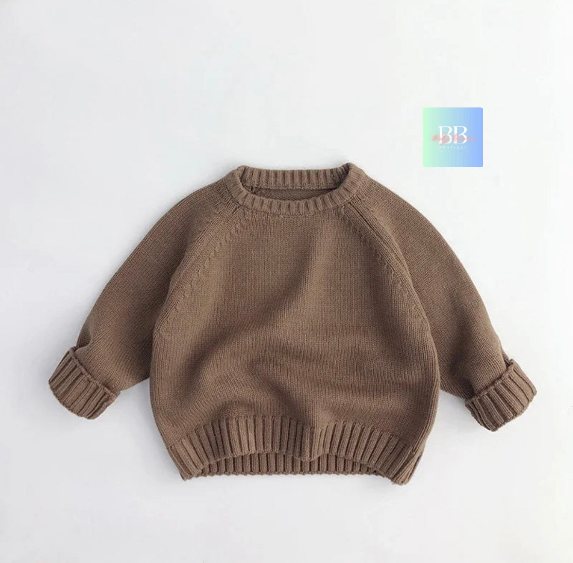 Kids Autumn/Winter Knitted Long Sleeved Round Neck Sweaters. Boys/Girls, 12M-6Y, 4 Colours.