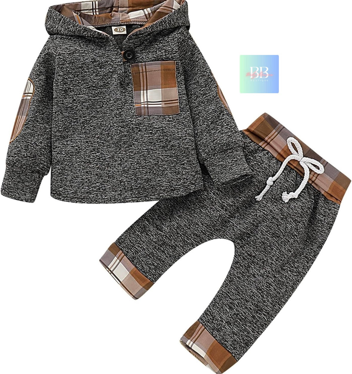 Toddler Casual Tracksuit Pants & Sweatshirt with Hood. 0M-3Y