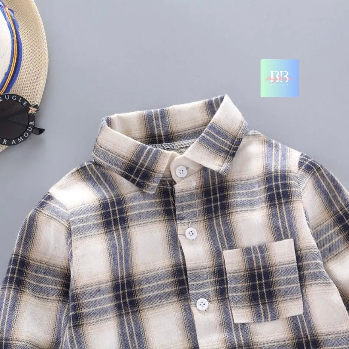 Kids Autumn/Winter Cotton Check Shirt, Long Sleeve. Boys/Girls, 12M-5Y, 5 Colours