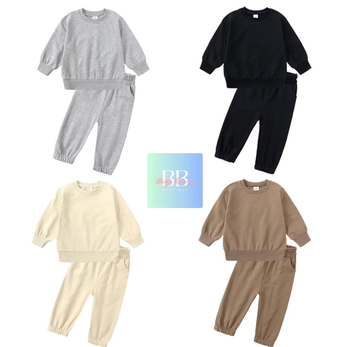 Kids Casual Long Sleeve Sweatshirt & Tracksuit Pants. 12M-13Y, 5 colours