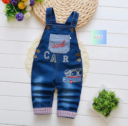 Baby/Toddler Denim Dungarees with Cute Designs. 5 variants, 9M-4Y