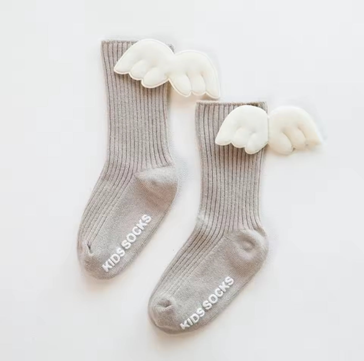 Baby/Toddler Girls Knee High Cotton Angel Wing Socks. 6 Colours, 1-3years.