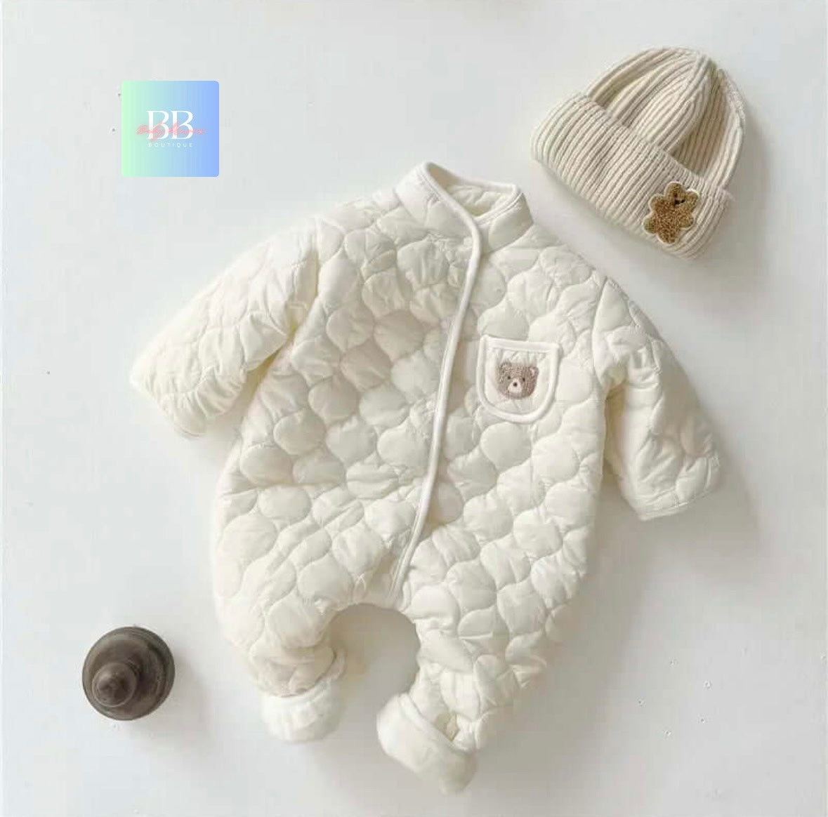 Baby/Toddler jumpsuits. Autumn/Winter cotton padded Romper, 3-18M, 2 colours.