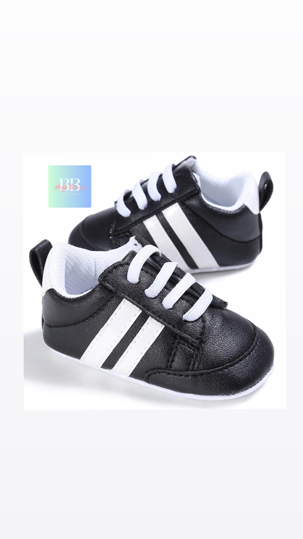 Baby/Toddler Leather Sport Sneakers with Laces. 7 colours, 0-18 months.