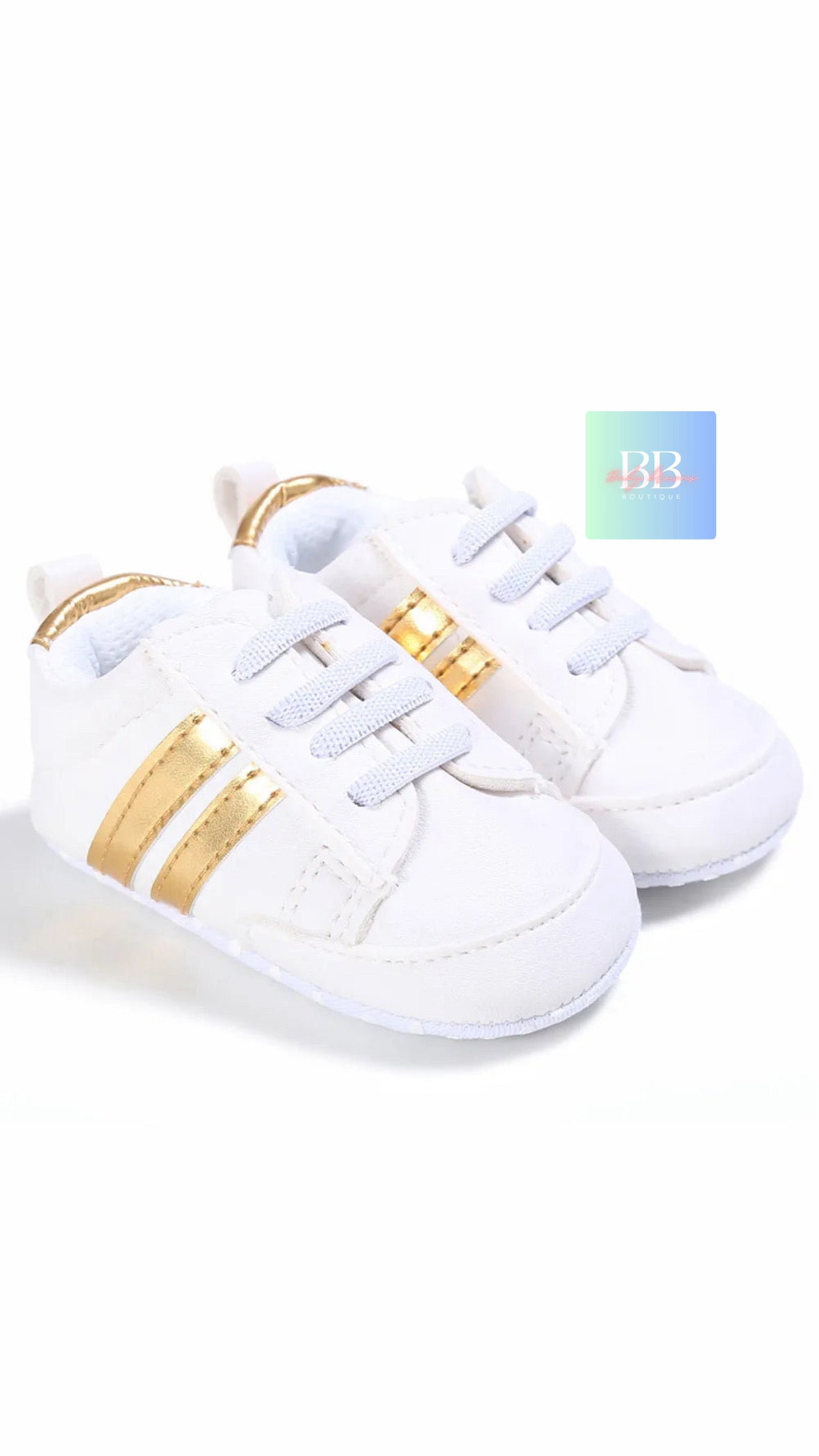Baby/Toddler Leather Sport Sneakers with Laces. 7 colours, 0-18 months.