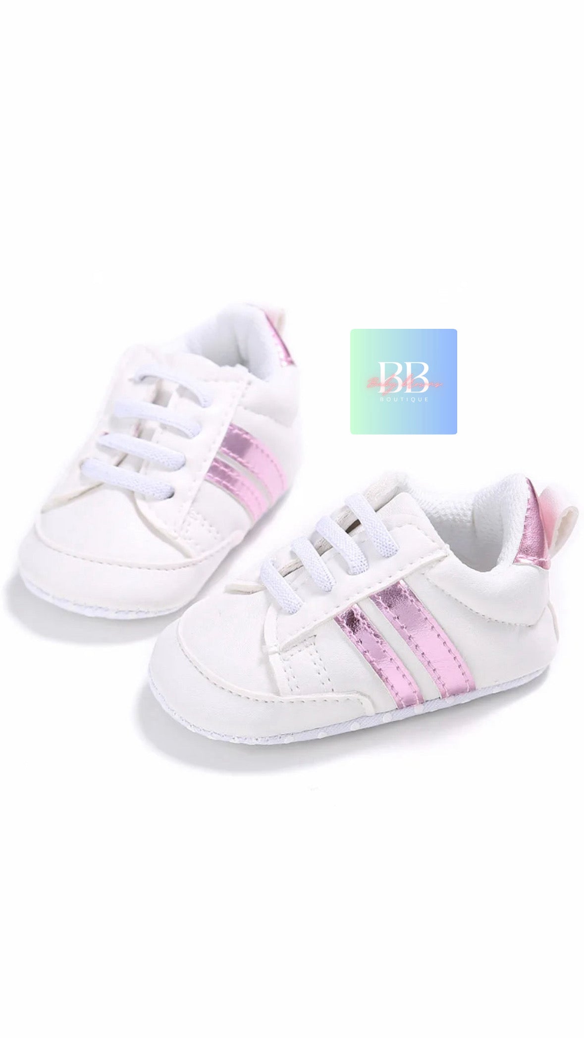 Baby/Toddler Leather Sport Sneakers with Laces. 7 colours, 0-18 months.