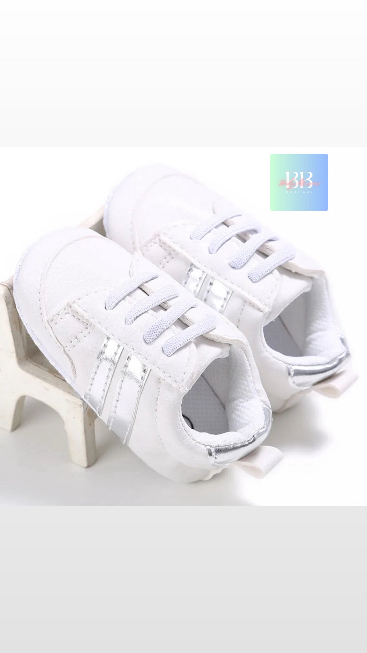 Baby/Toddler Leather Sport Sneakers with Laces. 7 colours, 0-18 months.