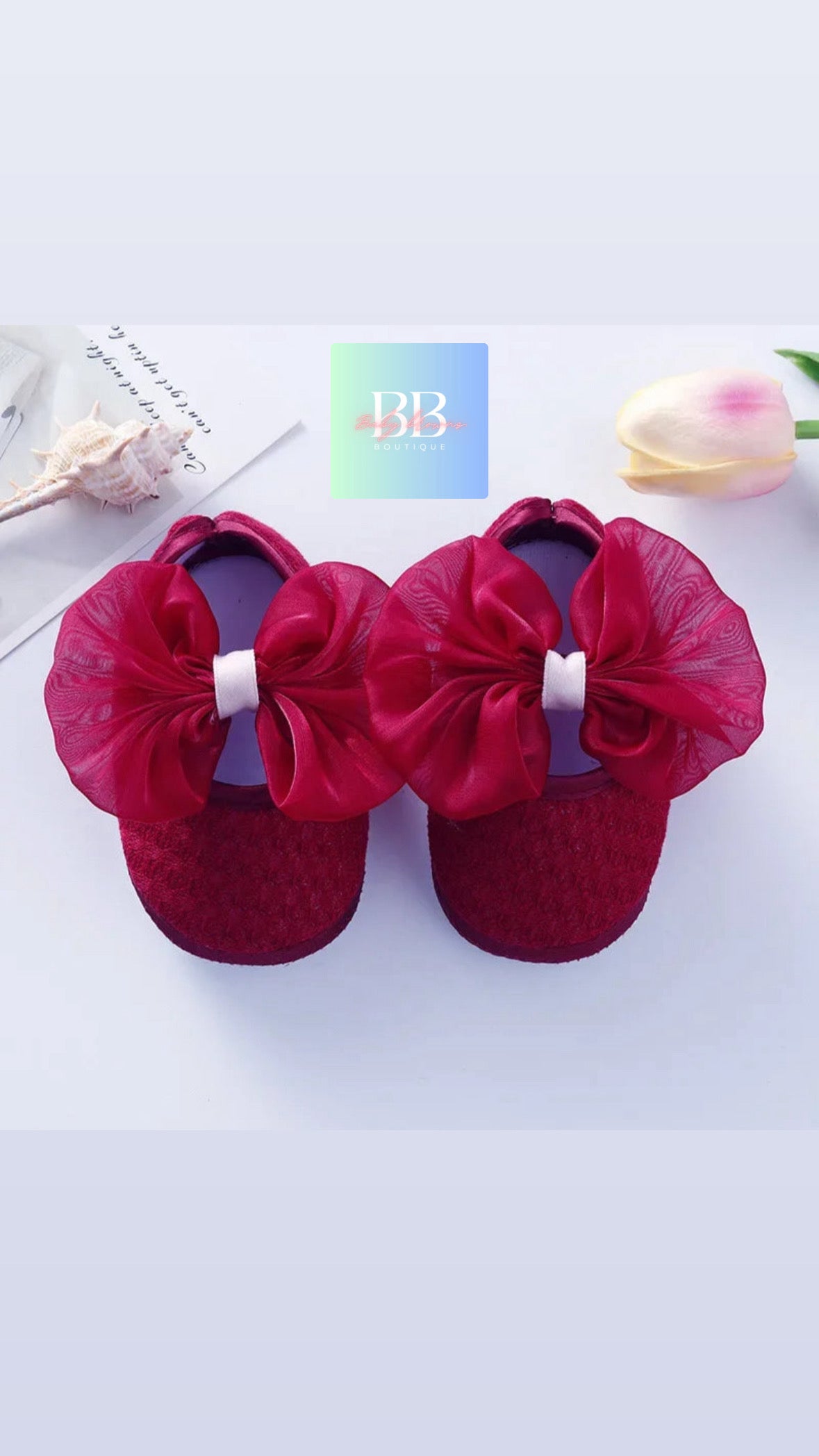 Baby/Toddler First Walkers Slip on Shoes with adorable bows. 8 styles & colours!