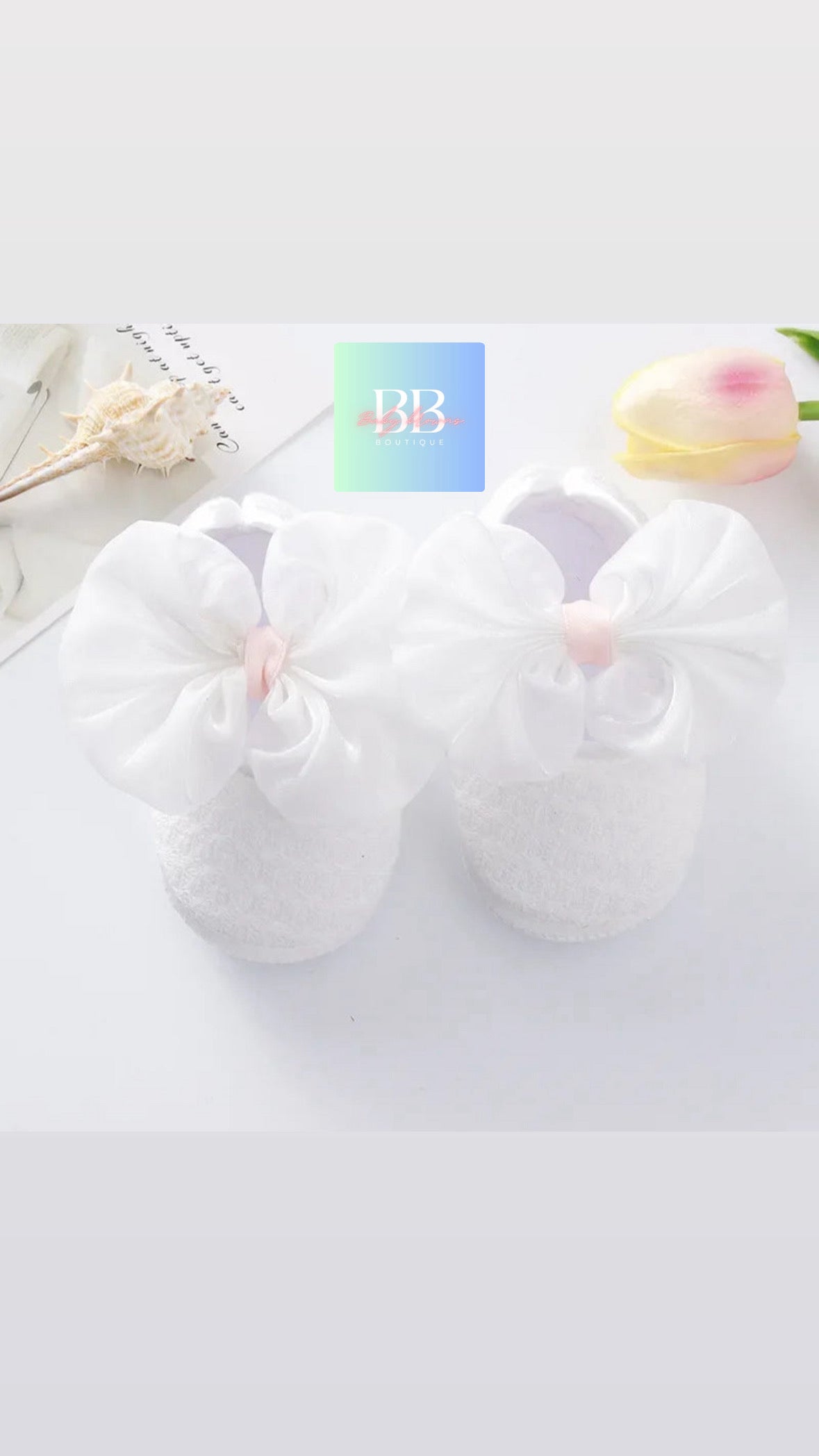 Baby/Toddler First Walkers Slip on Shoes with adorable bows. 8 styles & colours!