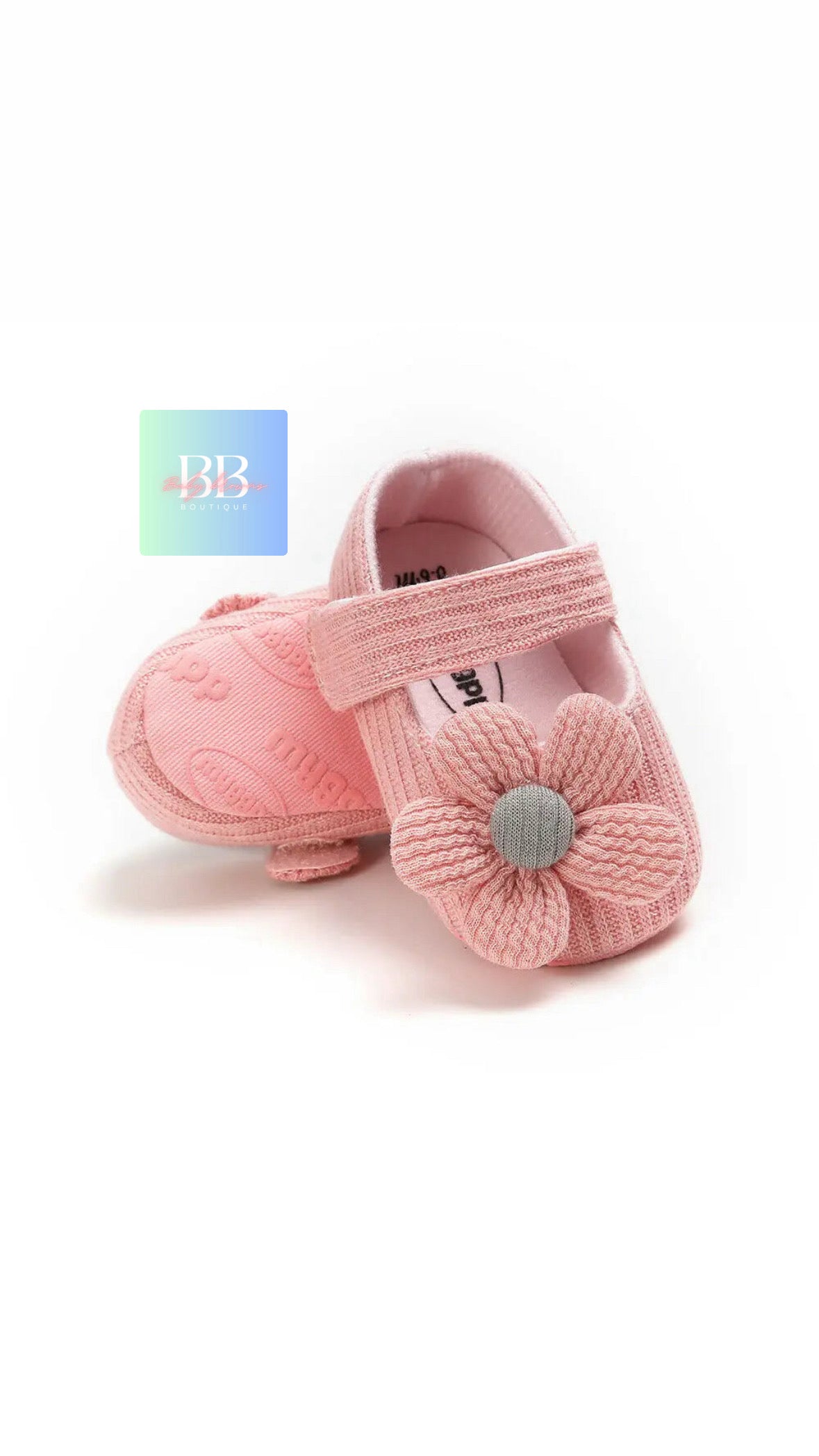 Baby/Toddler First Walkers Shoe with Strap & Cute Flower Design. 3 colours, 9-18 months
