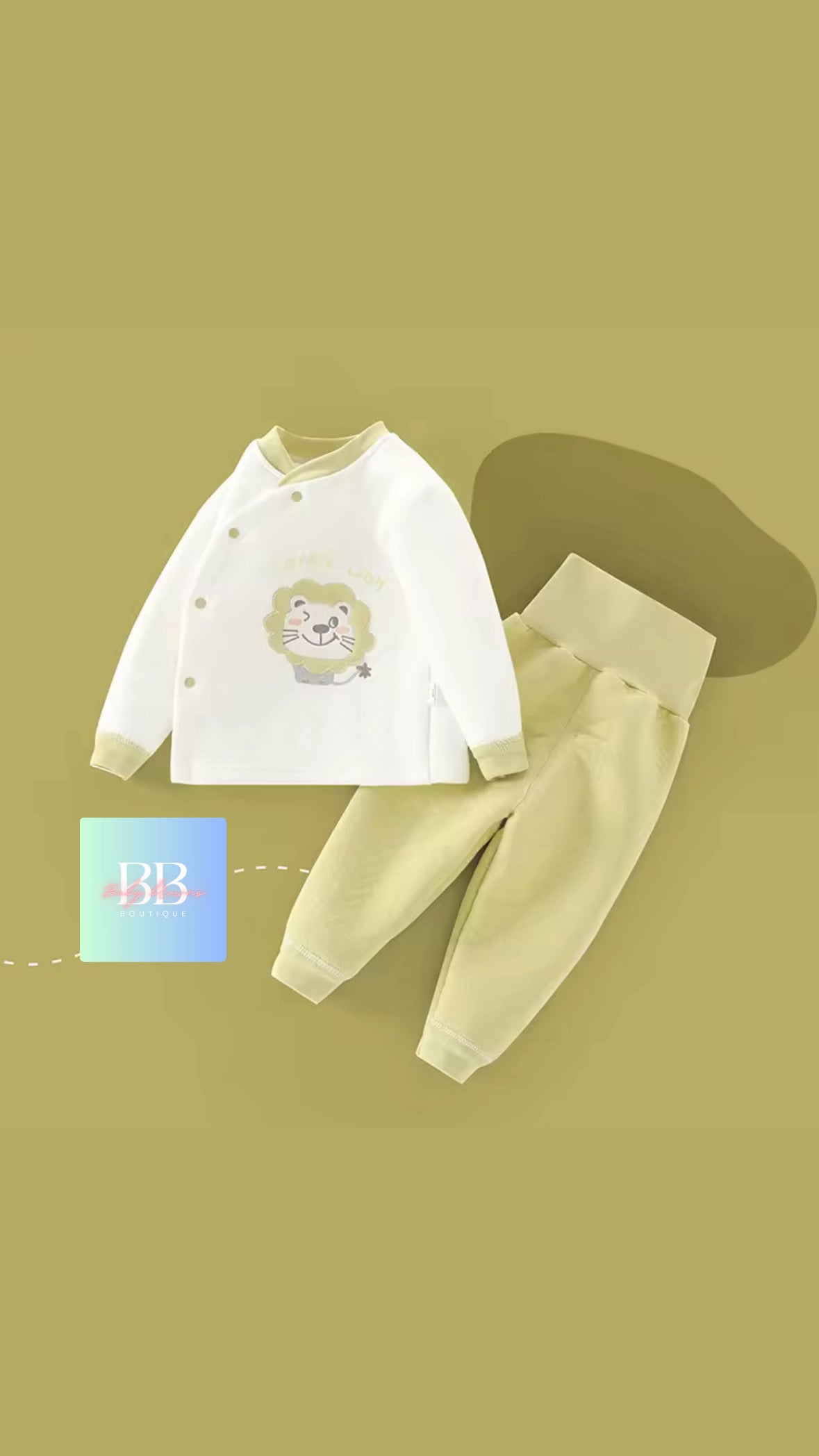 Baby/Toddler Soft Cotton Top with Button Front & Pants Set. 3-12M, 4 Colours.