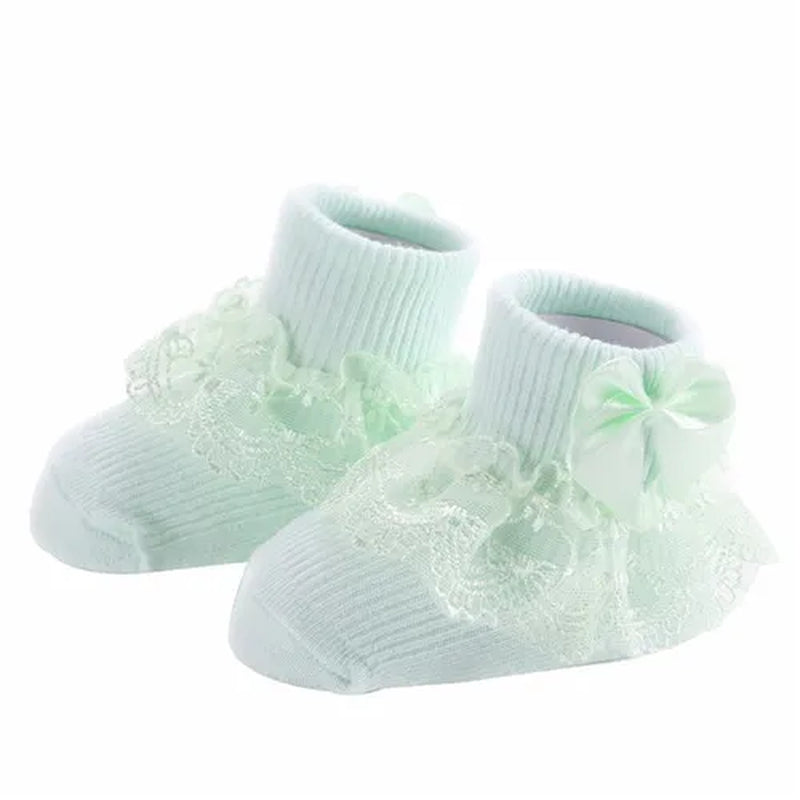 New Fashion Bow Lace Baby Socks Newborn Cotton Baby Girls Sock Cute Toddler Socks Princess Party