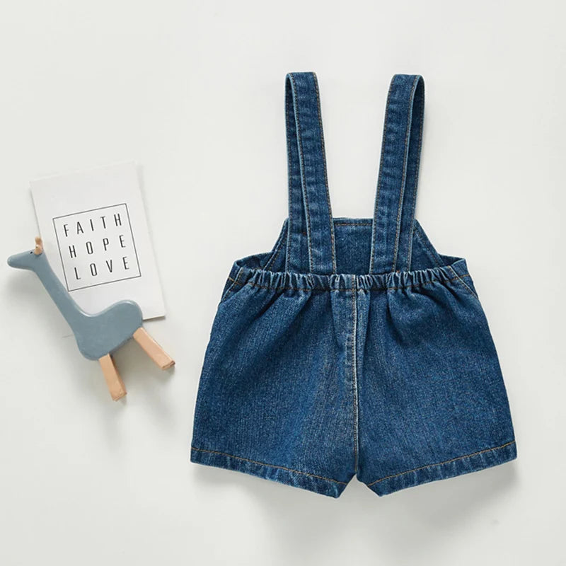 Autumn Toddler Baby Boys Cowboy Romper Baby Boys Girls Solid Color Denim Romper Sleeveless Baby Denim Jumpsuit Pocket Bodysuit
