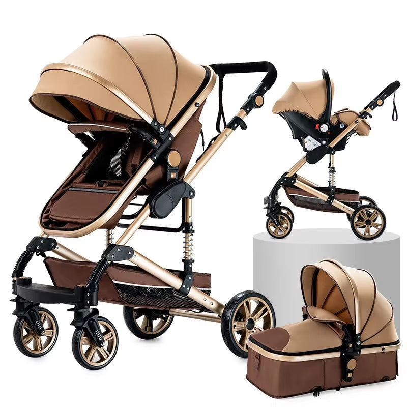 Toddler Stroller 3 in 1 Stroller Pram Strollers Baby Carseat Stroller Newborn Stroller Best Stroller High Landscape Mother Kids
