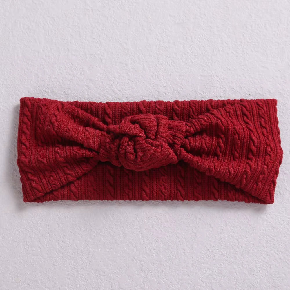 1Pcs Waffle Cable Knit Knot Baby Headbands Newborn Baby Nylon Elastic Hairbands Ribbed Headband Baby Hair Accessories