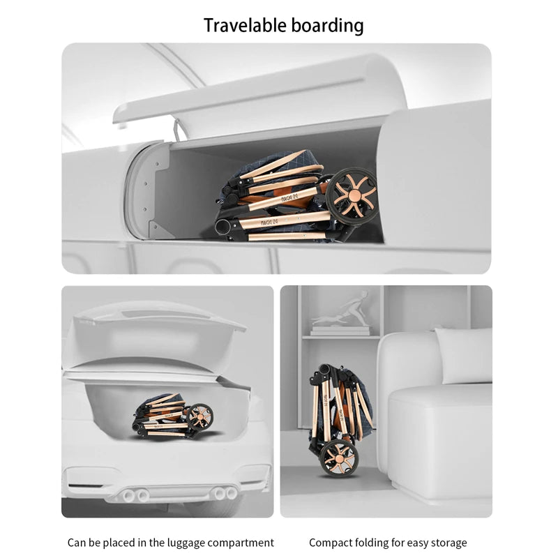 Toddler Stroller 3 in 1 Stroller Pram Strollers Baby Carseat Stroller Newborn Stroller Best Stroller High Landscape Mother Kids