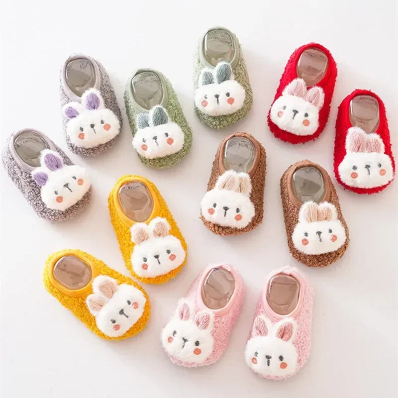 Warm Plush Baby Slippers Autumn Winter Toddler Floor Sock Shoes Boy Girl Children Soft Anti-Slip Walking Shoes Indoor Kids Shoes