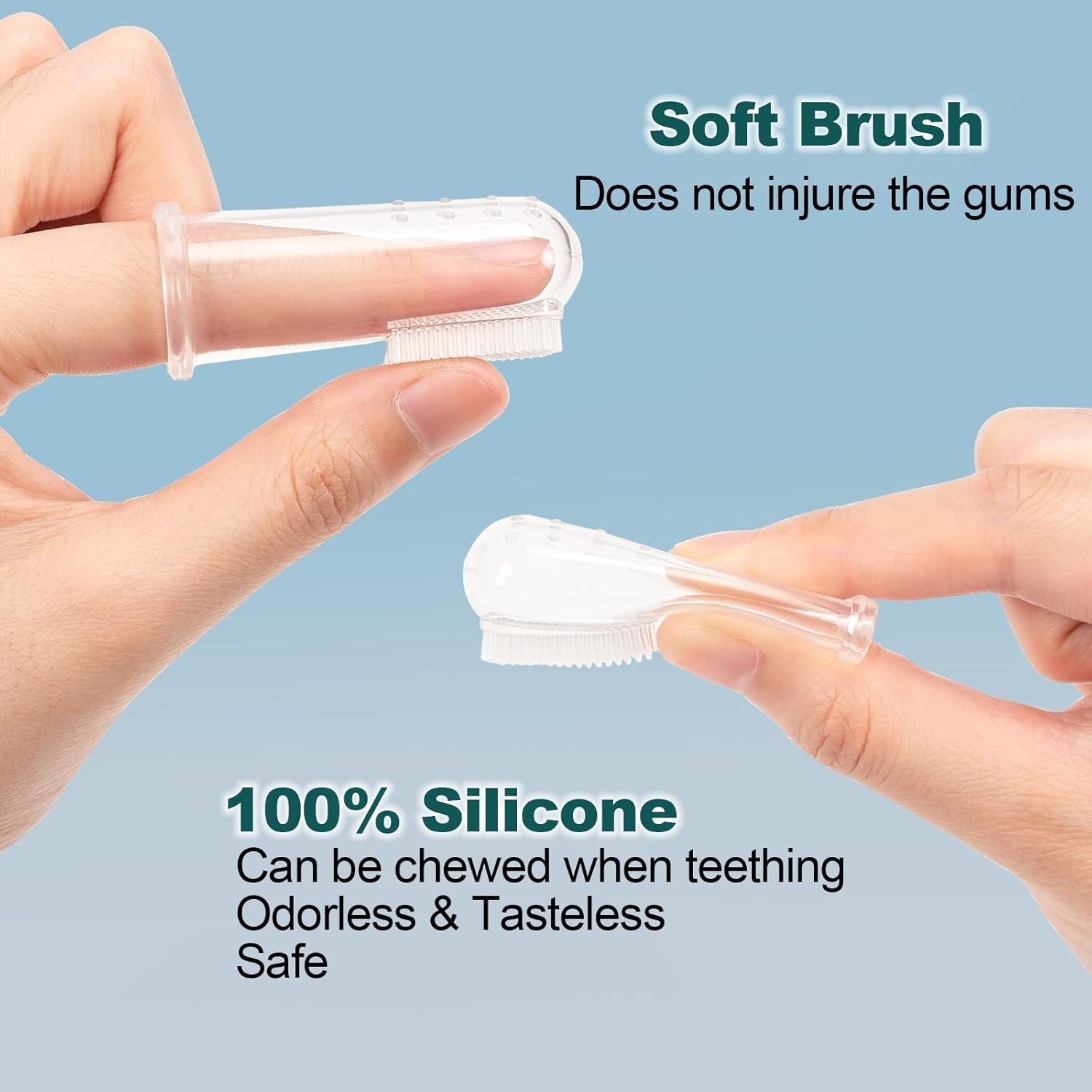 12 Pack Baby Toothbrush 0-2 Years,Toddler Finger Toothbrush, Soft Silicone Baby Finger Toothbrush for Cleaning, Teething Relief and Gum Massage