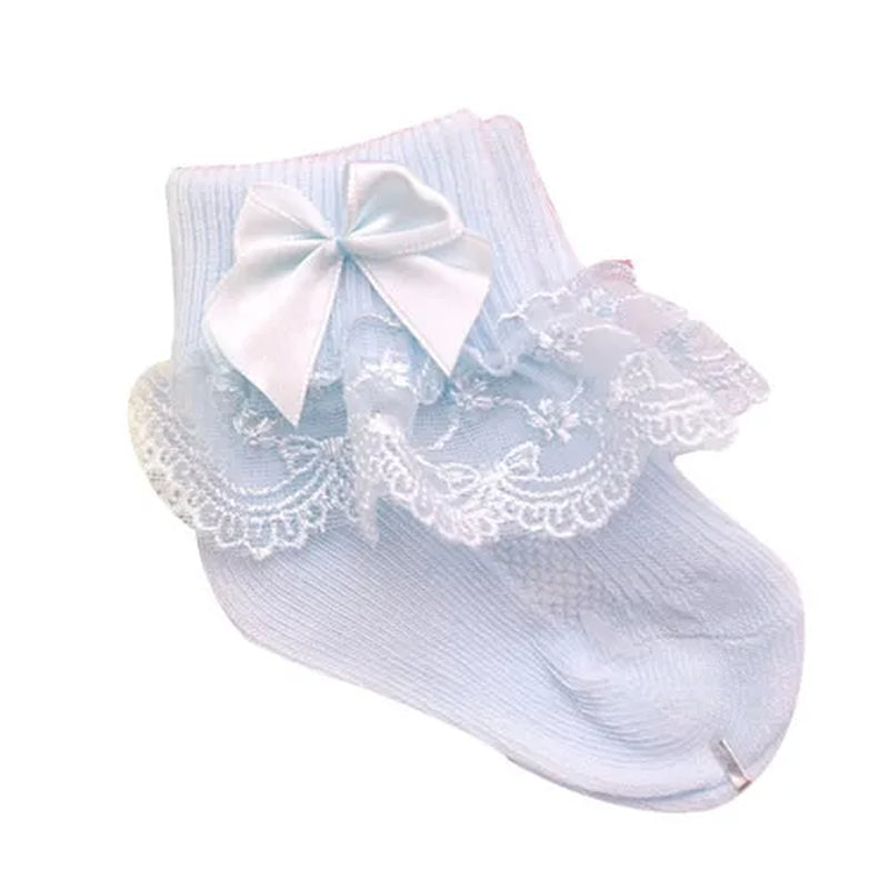 New Fashion Bow Lace Baby Socks Newborn Cotton Baby Girls Sock Cute Toddler Socks Princess Party