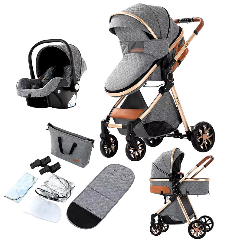 Toddler Stroller 3 in 1 Stroller Pram Strollers Baby Carseat Stroller Newborn Stroller Best Stroller High Landscape Mother Kids
