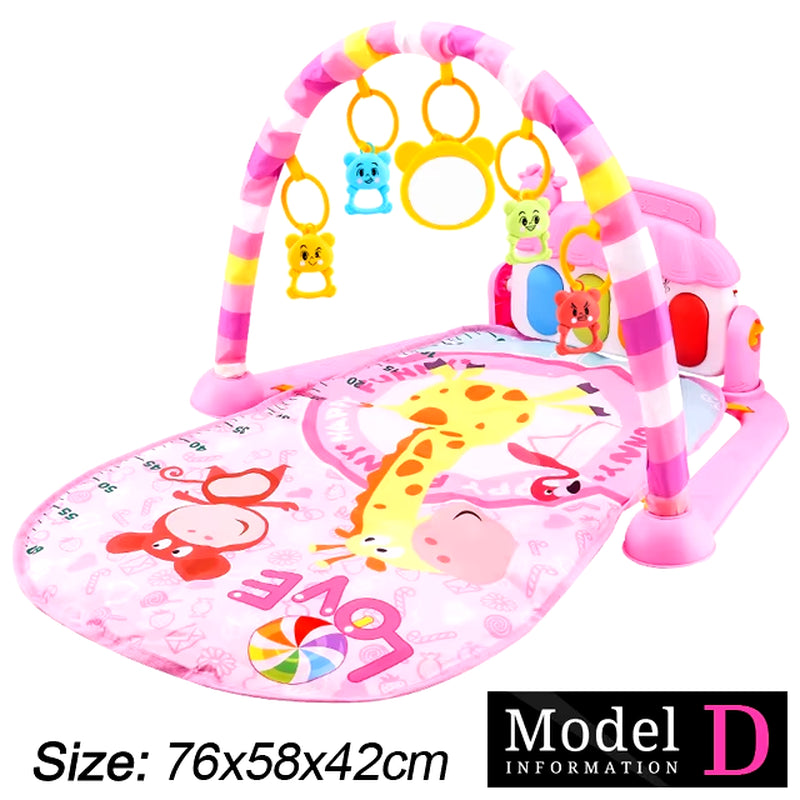 Baby Fitness Stand Music Play Gym Activity Toys Newborn Piano Crawling Blanket Pedal Game Pad Early Education 0-36 Months Gifts