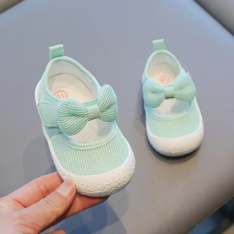Kids Shoes Baby Girl Walking Shoes with Breathable and Non Slip Mesh Bow Princess Shoes with Non Slip Soft Soles