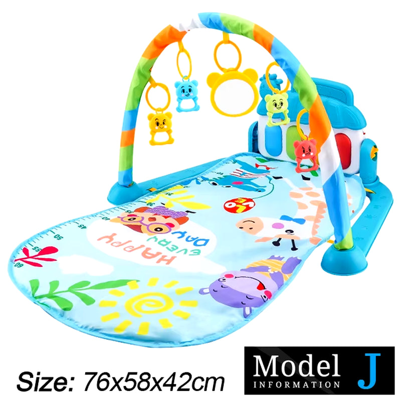 Baby Fitness Stand Music Play Gym Activity Toys Newborn Piano Crawling Blanket Pedal Game Pad Early Education 0-36 Months Gifts