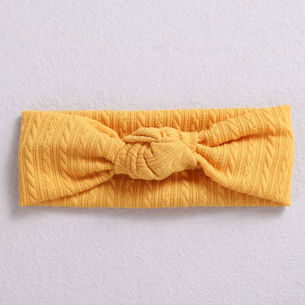 1Pcs Waffle Cable Knit Knot Baby Headbands Newborn Baby Nylon Elastic Hairbands Ribbed Headband Baby Hair Accessories