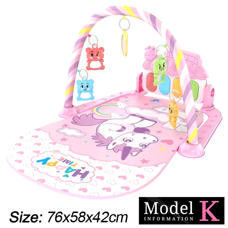 Baby Fitness Stand Music Play Gym Activity Toys Newborn Piano Crawling Blanket Pedal Game Pad Early Education 0-36 Months Gifts