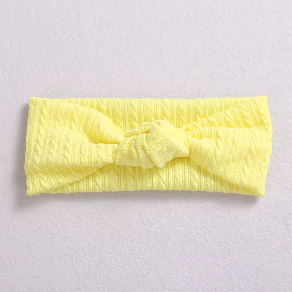 1Pcs Waffle Cable Knit Knot Baby Headbands Newborn Baby Nylon Elastic Hairbands Ribbed Headband Baby Hair Accessories