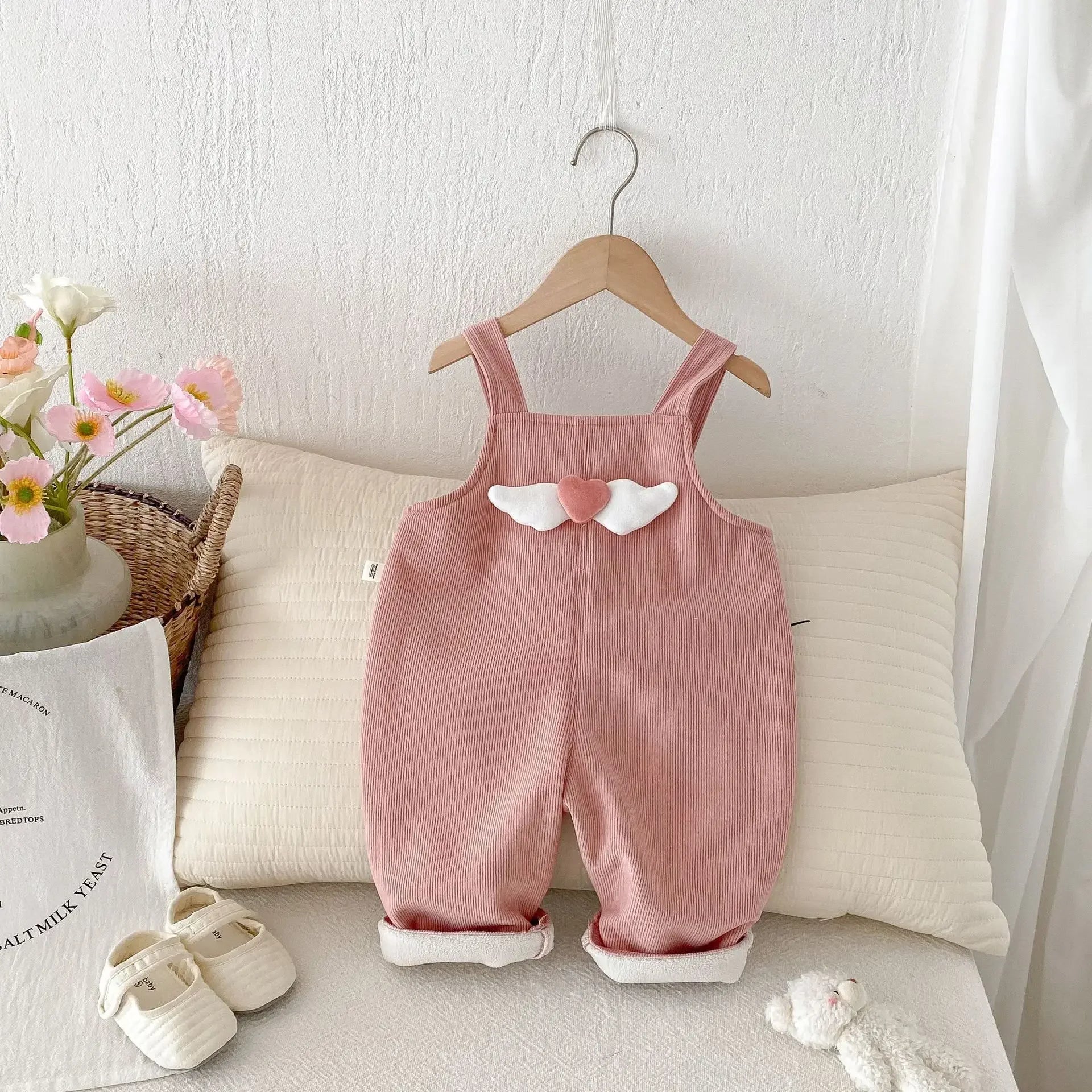 Children'S Love and Plush Overalls 0-5 Years Old Winter Korean Children'S Clothing Girls' Stylish and Plush Overalls Overalls