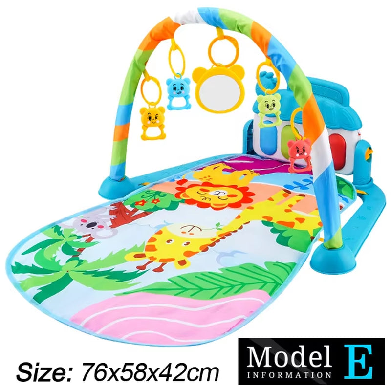 Baby Fitness Stand Music Play Gym Activity Toys Newborn Piano Crawling Blanket Pedal Game Pad Early Education 0-36 Months Gifts