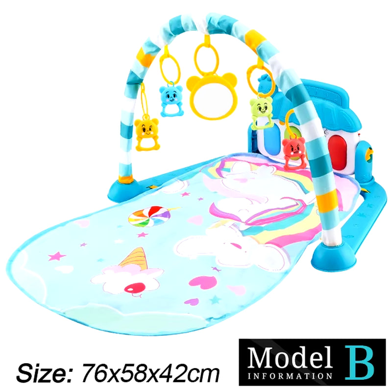 Baby Fitness Stand Music Play Gym Activity Toys Newborn Piano Crawling Blanket Pedal Game Pad Early Education 0-36 Months Gifts