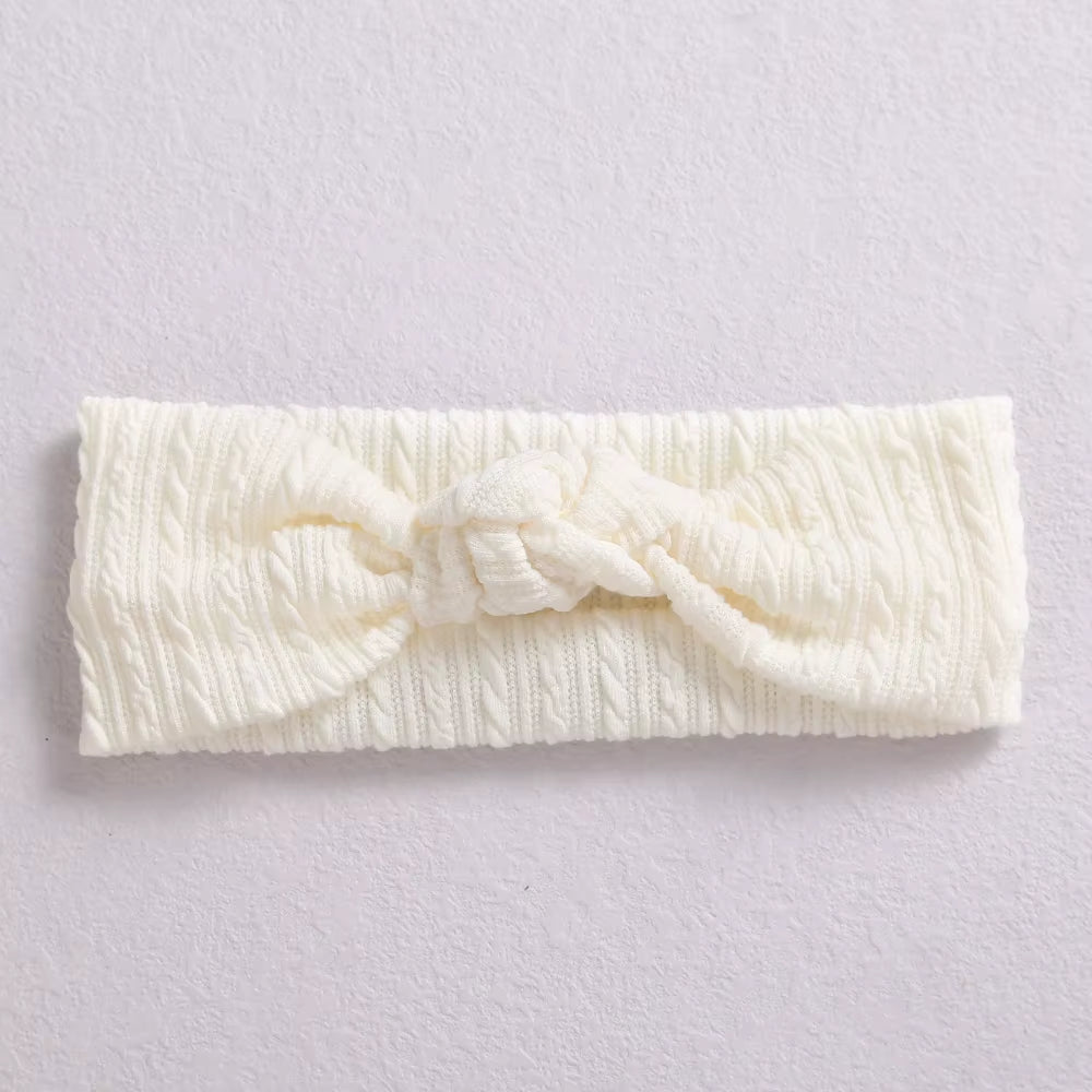 1Pcs Waffle Cable Knit Knot Baby Headbands Newborn Baby Nylon Elastic Hairbands Ribbed Headband Baby Hair Accessories