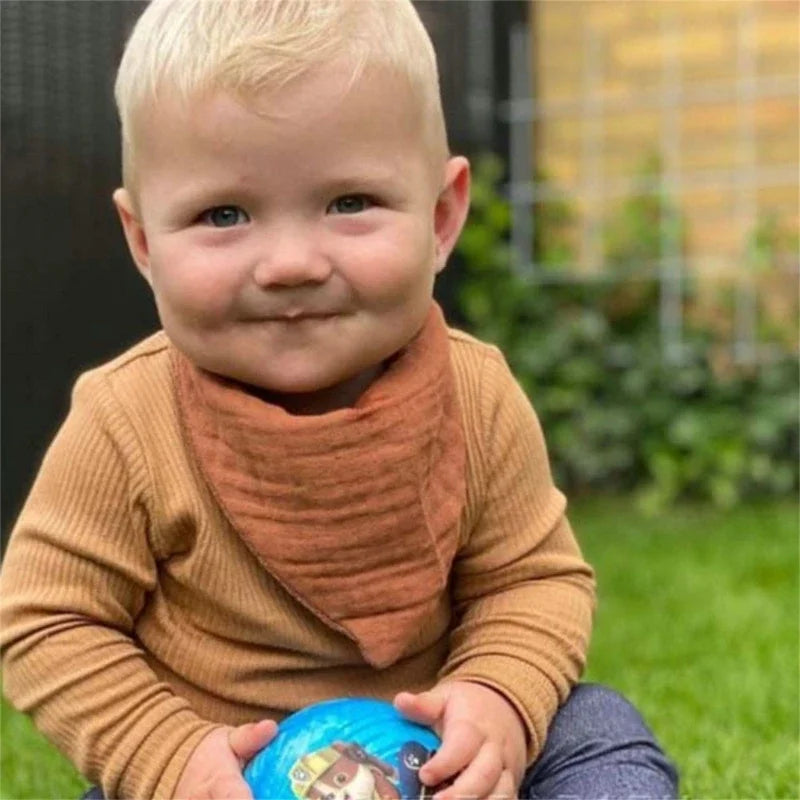 5Pcs Feeding Drool Bibs Cotton Accessories Newborn Solid Color Button Soft Towel Baby Bibs