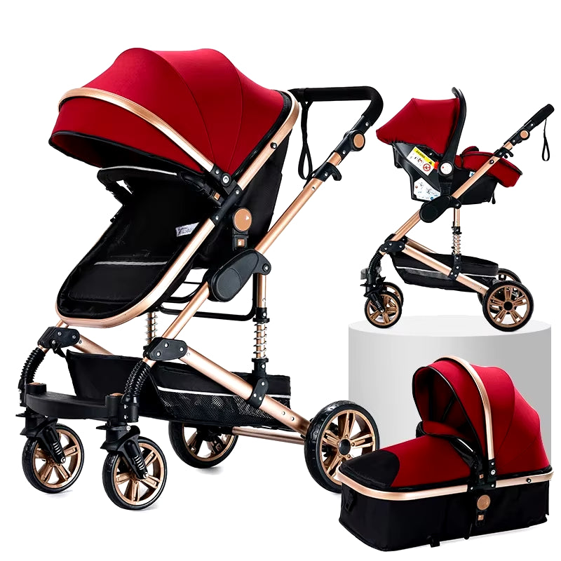 Toddler Stroller 3 in 1 Stroller Pram Strollers Baby Carseat Stroller Newborn Stroller Best Stroller High Landscape Mother Kids