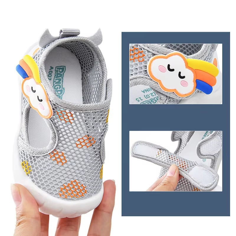 For Child 1-3Y Baby Walking Shoes Kids Mesh Sandal Boys Girl Unisex Summer Shoes with Rubber Sole First-Walker Shoes