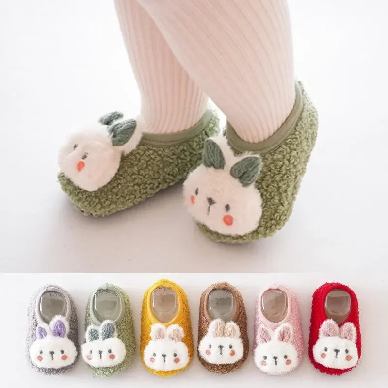 Warm Plush Baby Slippers Autumn Winter Toddler Floor Sock Shoes Boy Girl Children Soft Anti-Slip Walking Shoes Indoor Kids Shoes