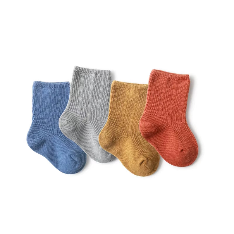 3 Pairs Baby Girl Boy Socks Toddler Cotton Baby Winter Clothes Accessories Pure Color Combed Cotton Baby Socks for Autumn