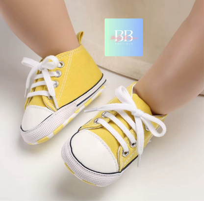 Baby/Toddler Classic Baseball Boots with Laces. 12 colours, 0-18M