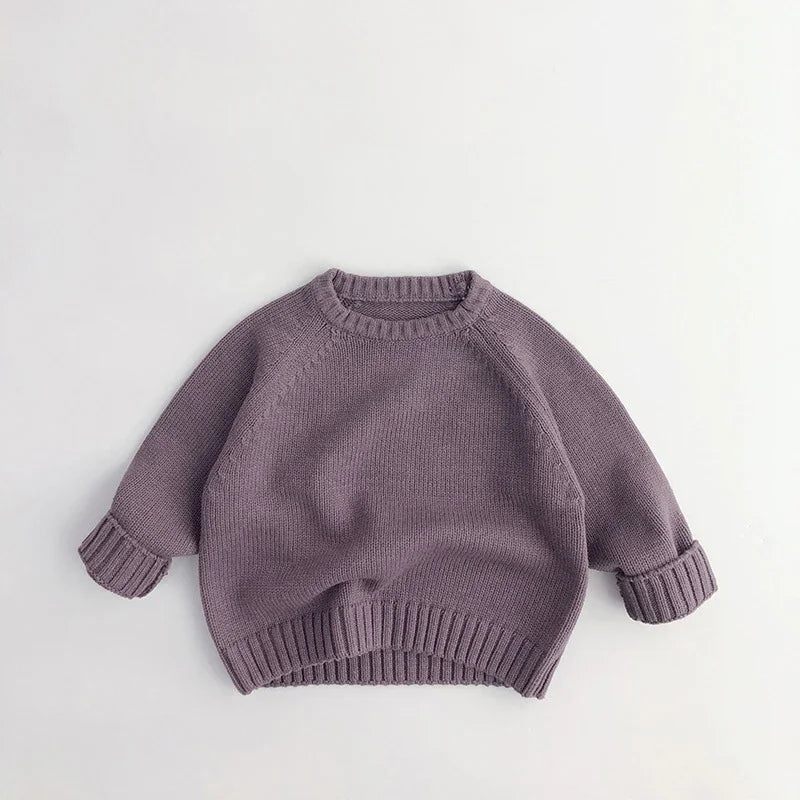 Autumn Winter Kids Clothes Kids Sweaters Boys Girls Knit Pullover Solid Girls Thick Sweater Kids Knit Wear