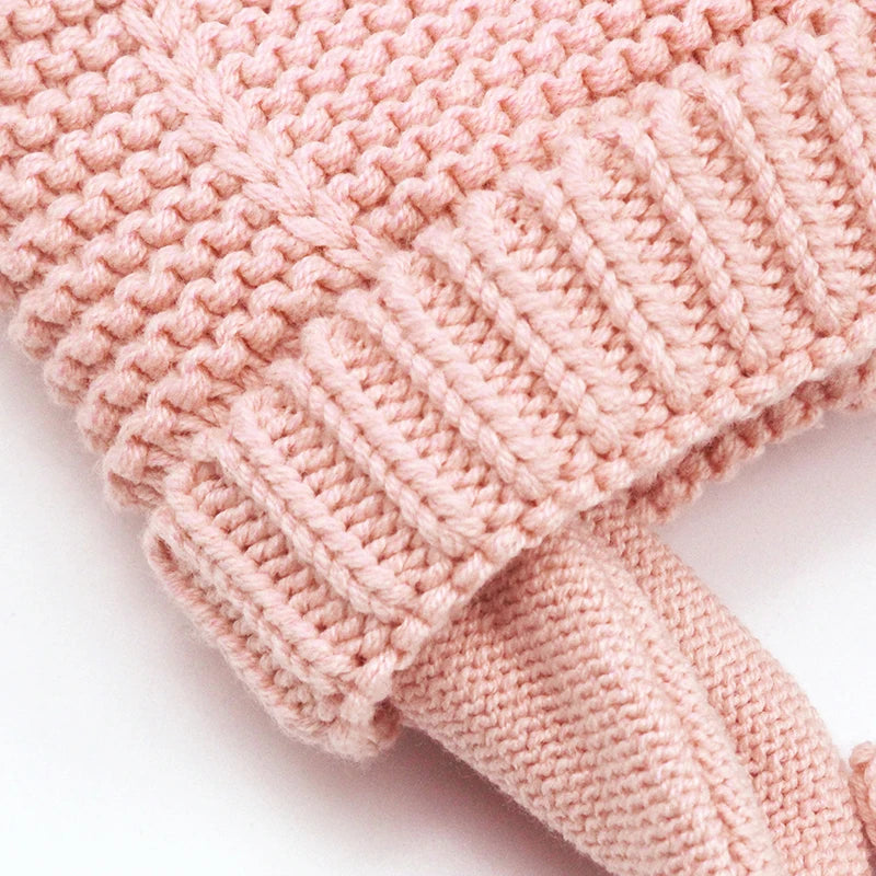 Winter Thicken Warm Baby Hat Cute Pompom Newborn Baby Girl Boy Hats Bonnet Ear Warm Knitted Kids Cap Beanie Toddler Caps