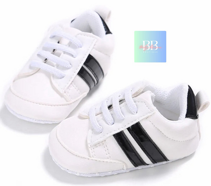 Baby/Toddler Leather Sport Sneakers with Laces. 7 colours, 0-18 months.