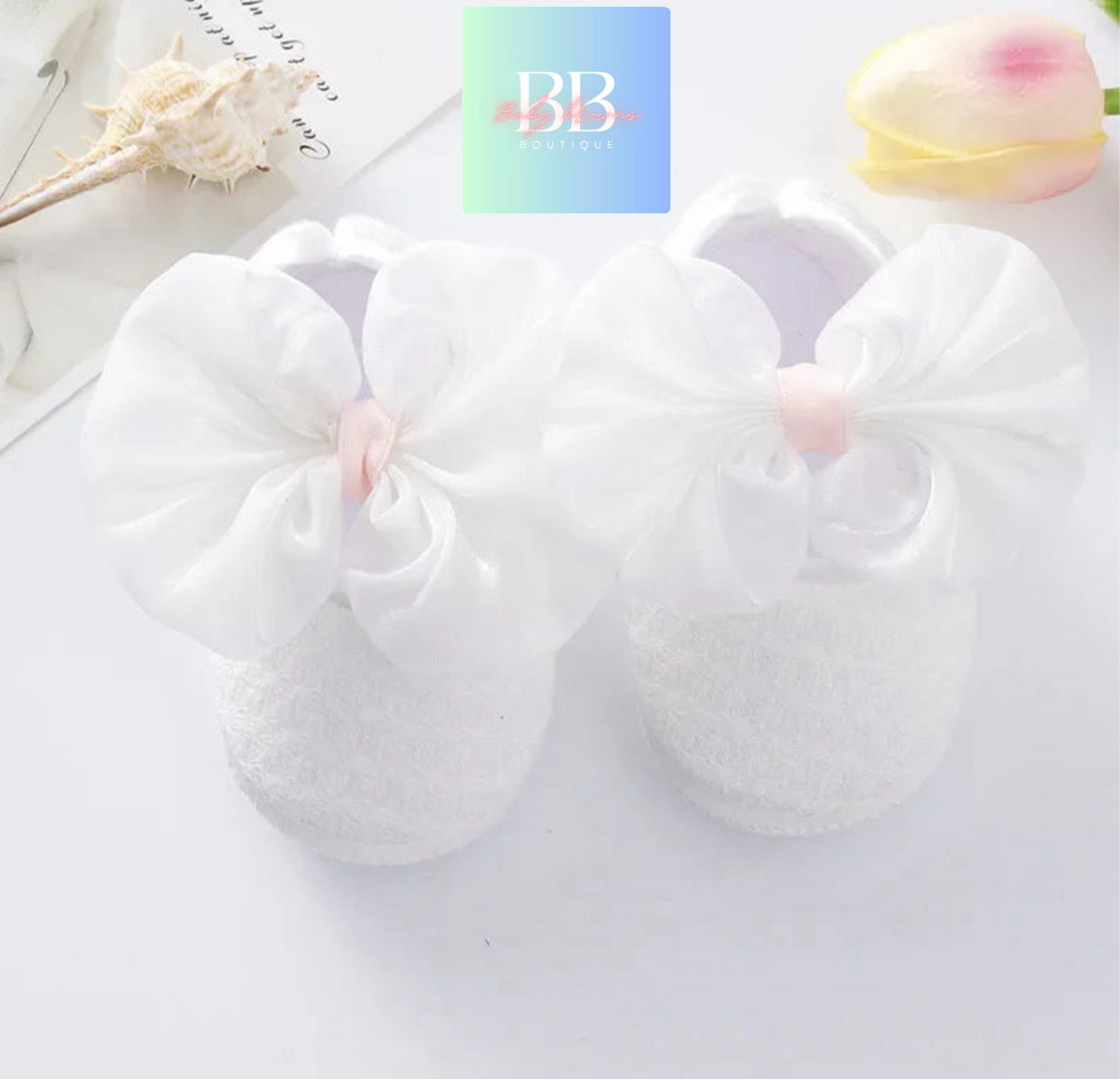 Baby/Toddler First Walkers Slip on Shoes with adorable bows. 8 styles & colours!