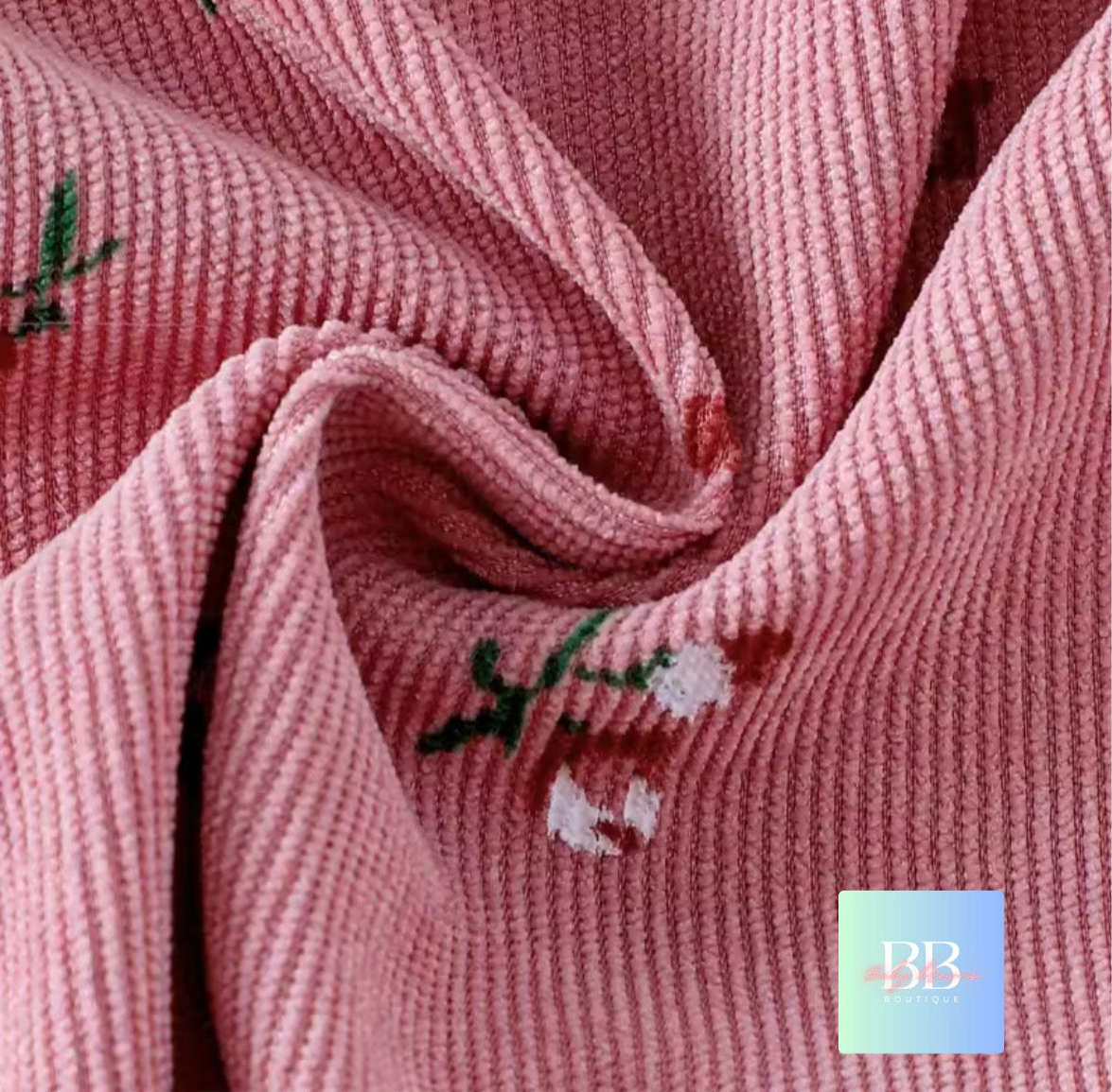 Baby Girl Long Sleeve Floral Romper with Patchwork Bow & Headband. 2 Colours, 3-18M