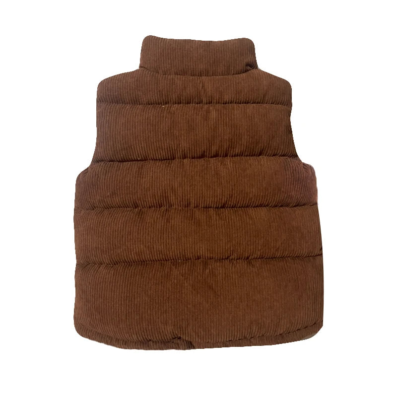 Autumn Corduroy Vests Girls Cotton Jackets Winter Kids Boys Baby Thick Warm Outerwear Children'S Coat Casual Waistcoat Clothing