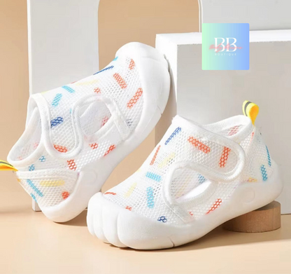 Baby/Toddler Mesh Shoes with Rubber Sole & Cute Designs. 1-3 years, 9 variants.