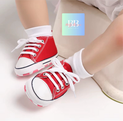 Baby/Toddler Classic Baseball Boots with Laces. 12 colours, 0-18M