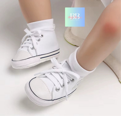 Baby/Toddler Classic Baseball Boots with Laces. 12 colours, 0-18M