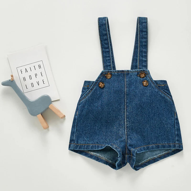 Autumn Toddler Baby Boys Cowboy Romper Baby Boys Girls Solid Color Denim Romper Sleeveless Baby Denim Jumpsuit Pocket Bodysuit